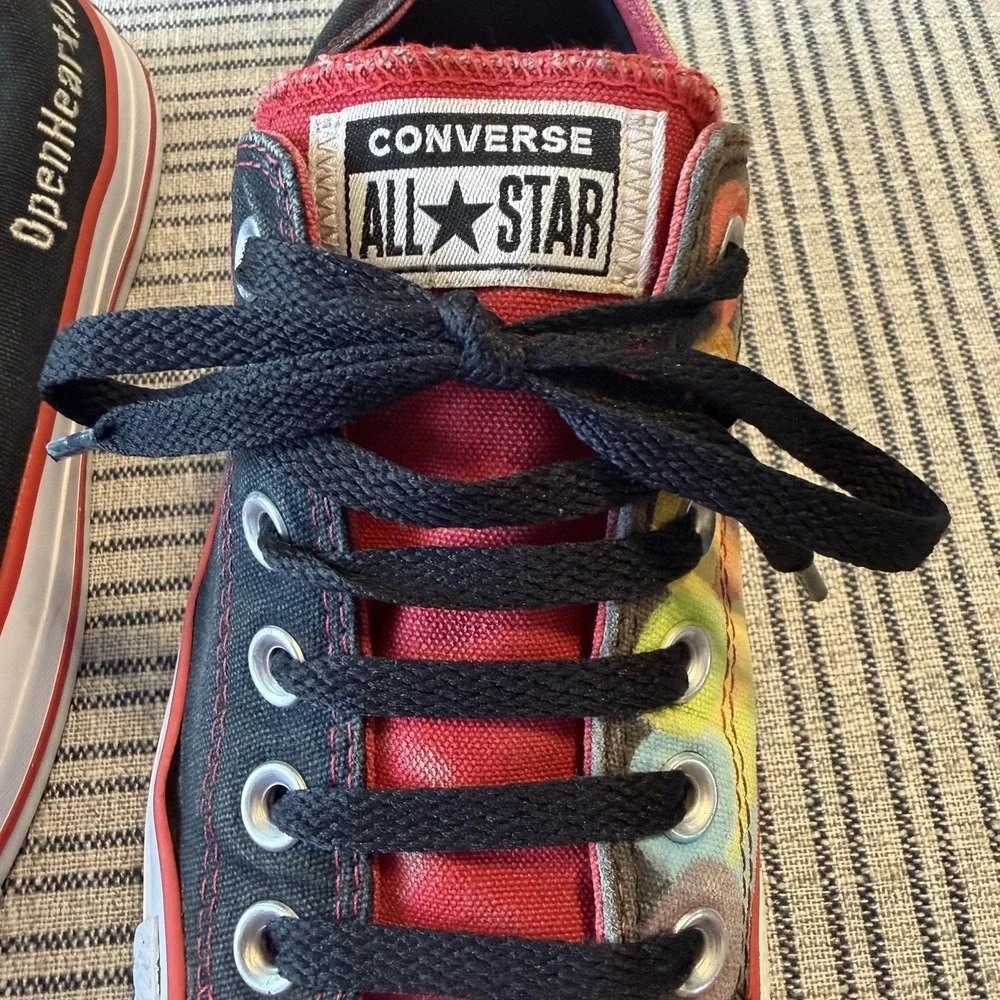 Custom Converse Chuck Taylor All Star OpenHeartArt Low Top Sneakers Men's 7.5